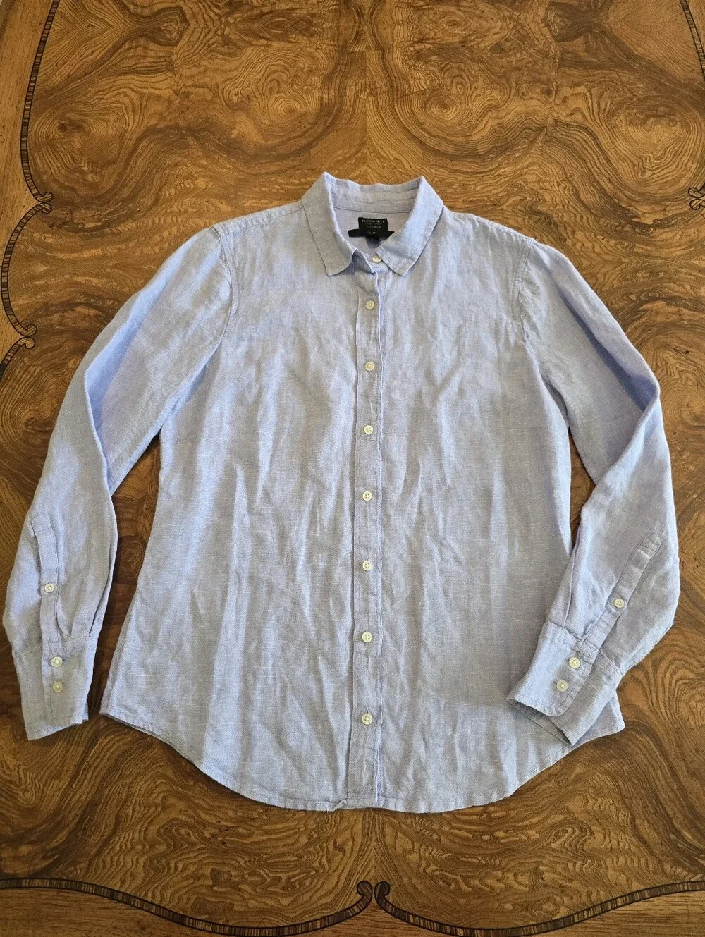 Baird McNutt J.Crew Irish Linen Light Blue Button-Down Shirt Womens size 2